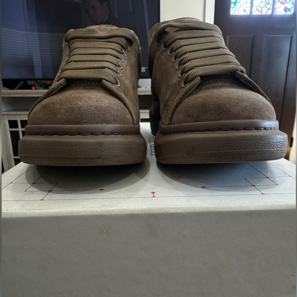 Alexander McQueen Men's Brown Oversized Suede Sneakers